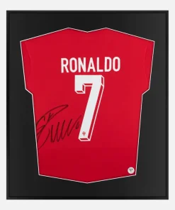 Framed Ronaldo Signed Shirt, Portugal Home [Lite]