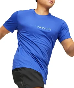 Puma Run Favourite Logo Short Sleeve Mens Running Top - Blue