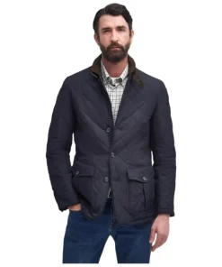Barbour Mens Jacket Lutz Quilted Navy