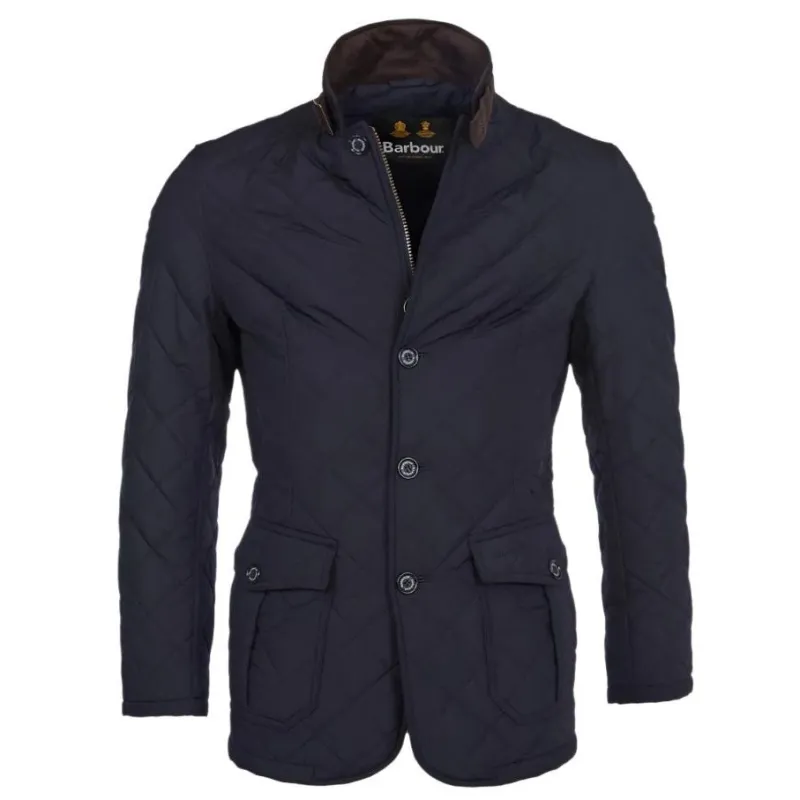 Barbour Mens Jacket Lutz Quilted Navy - Image 2
