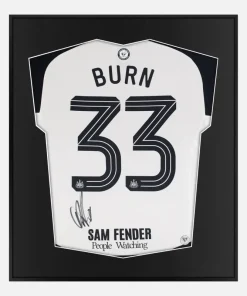 Framed Dan Burn Signed Shirt, Newcastle United League Cup Final [Lite]