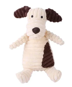 Plush Squeaky White Dog Toy – Soft Chew Toy for Small & Medium Dogs