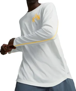 Puma Run Graphic Long Sleeve Mens Running Top - White