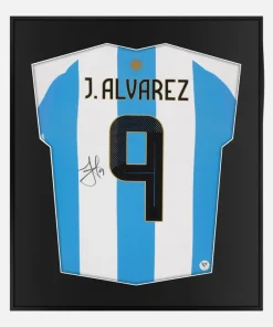 Framed Alvarez Signed Argentina Shirt, Copa America Winners [Lite]