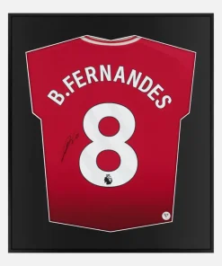 Framed Bruno Fernandes Signed Shirt, Manchester United Home [Lite]