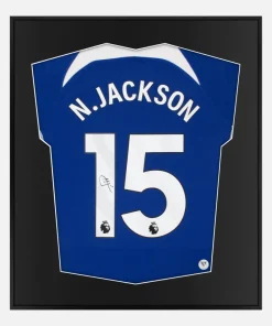 Framed Nicolas Jackson Signed Shirt, Chelsea Home [Lite]