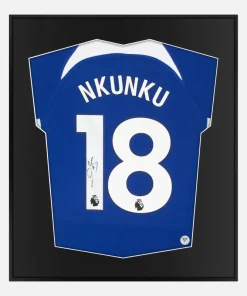Framed Nkunku Signed Chelsea Shirt, Blue Home [Lite]