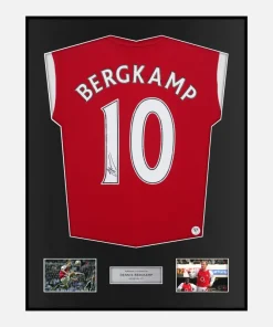 Framed Dennis Bergkamp Signed Arsenal Shirt Home [Classic]