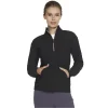 Skechers Womens Sweatshirt Go Luxe Rib ¼ Zip Black