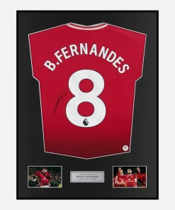 Framed Bruno Fernandes Signed Manchester United Shirt Home 2024-25 [Classic]