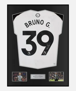 Framed Bruno Guimaraes Signed Newcastle United Shirt 2024-25 Home [Classic]