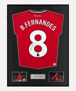 Framed Bruno Fernandes Signed Manchester United Shirt 2025-26 [Classic]