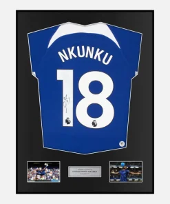 Framed Christopher Nkunku Signed Chelsea Shirt 2023-24 Home [Classic]