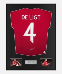 Framed De Ligt Signed Manchester United Shirt, Home 2024-25 [Classic]