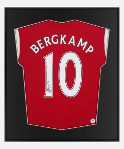 Framed Bergkamp Signed Shirt, Arsenal Legend, Home [Lite]