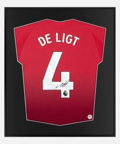 Framed De Ligt Signed Shirt, Manchester United Home [Lite]