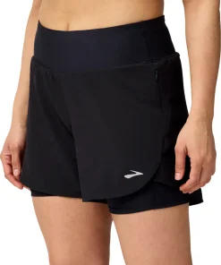 Brooks 5 Inch Chaser 2 In 1 Womens Running Shorts - Black