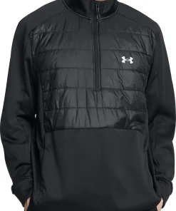 Under Armour Fleece Half Zip Mens Running Jacket - Black