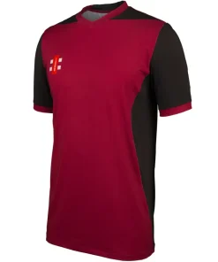 OXTON CC SENIOR  T20 SHORT SLEEVE SHIRT MAROON/BLACK