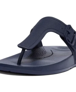 FITFLOP WOMENS IQUSHION ADJUSTABLE BUCKLE FLIP FLOPS - MIDNIGHT NAVY