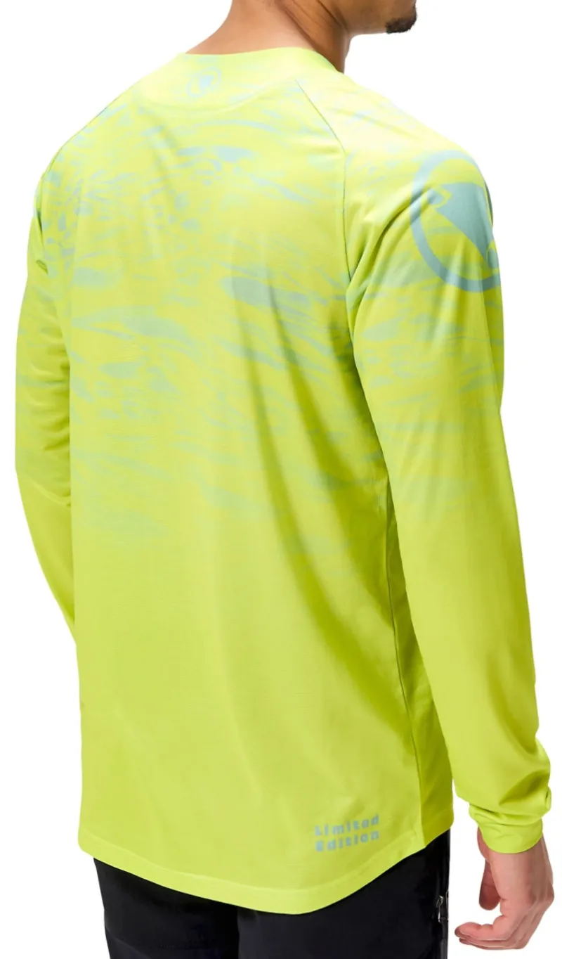 Endura Marble LTD Printed Long Sleeve Mens Cycling Jersey - Green - Image 2