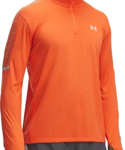 Under Armour Tech Utility Half Zip Long Sleeve Mens Running Top - Orange