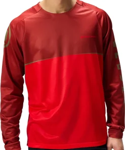 Endura Core Printed Long Sleeve Mens Cycling Jersey - Red