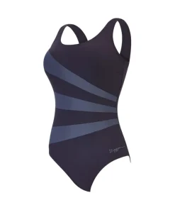 ZOGGS WOMENS SANDON SCOOPBACK ECOLAST BLACK 1 PIECE SWIMSUIT