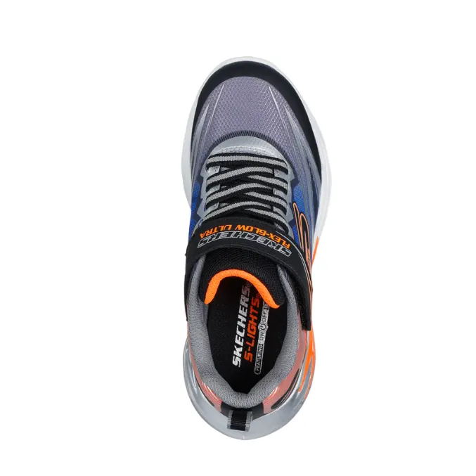 Skechers Boys Trainer S Lights Flex-Glow Ultra Black/Silver - Image 3