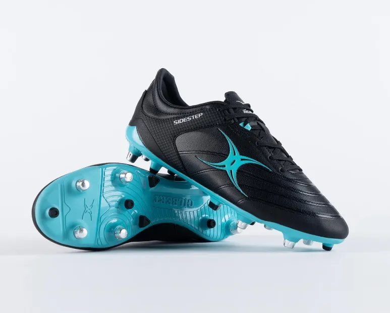 GILBERT BOOT SIDE STEP X15 LOW 6 STUD BLACK/AQUA