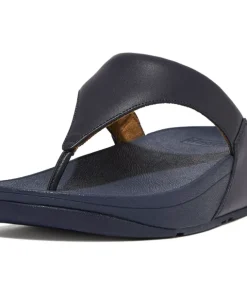 FITFLOP WOMENS LULU LEATHER TOE POST - DEEPEST BLUE