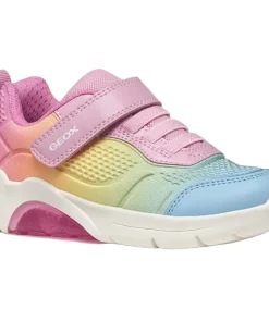 Geox Girls Fadinlight Trainer J46M4C Pink/Multi Colour
