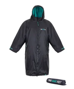 TWO BARE FEET JUNIOR CHANGING DRY ROBE AND MAT -BLACK/TEAL
