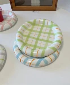 Gridline Ceramic Plates