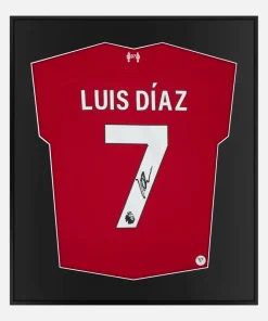 Framed Luis Diaz Signed Liverpool Shirt 2023-24 Home [Lite]