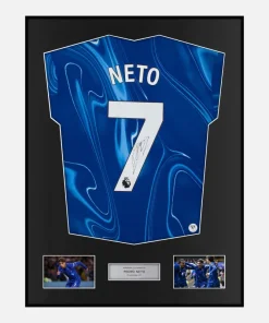 Framed Pedro Neto Signed Chelsea Shirt 2024-25 Home [Classic]