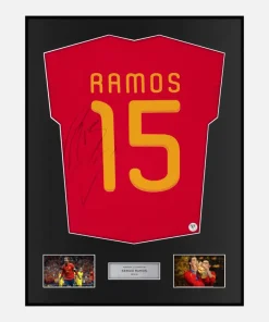 Framed Sergio Ramos Signed Spain Shirt 2010 World Cup [Classic]