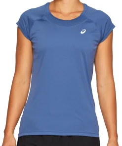 Asics Cap Short Sleeve Womens Running Top - Blue