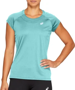Asics Cap Short Sleeve Womens Running Top - Green