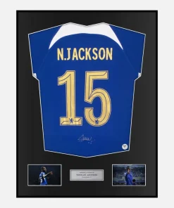 Framed Nicolas Jackson Signed Chelsea Shirt, Blue Home [Classic]