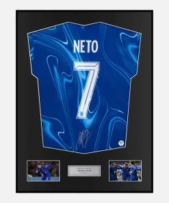 Framed Pedro Neto Signed Chelsea Shirt 2024-25 Home Cup [Classic]