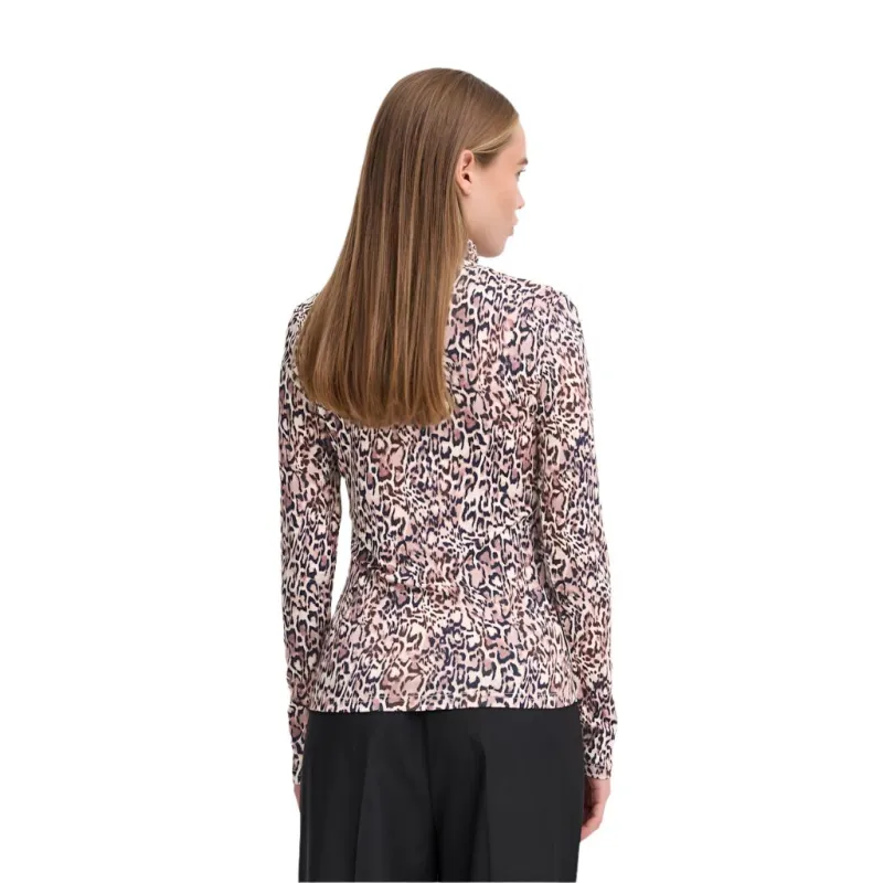 Ichi Womens Shirt LS Nava Brown Leopard - Image 3