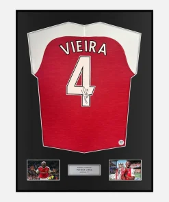 Framed Patrick Viera Signed Arsenal Shirt Home [Classic]