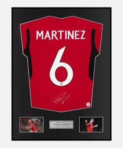Framed Lisandro Martinez Signed Manchester United Shirt 6 [Classic]