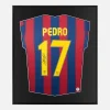Framed Pedro Signed Shirt, Barcelona Home [Lite]