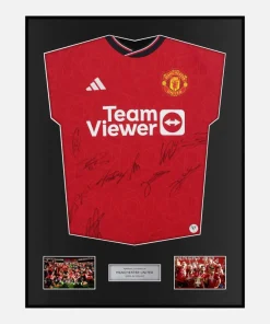 Framed Squad Signed Manchester United Shirt 2023-24 [Classic]