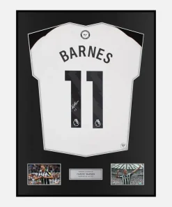 Framed Harvey Barnes Signed Newcastle United Shirt 2024-25 Home [Classic]