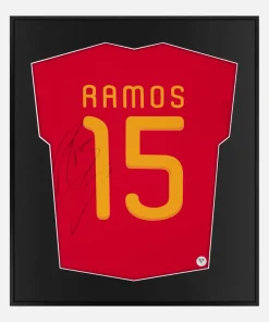 Framed Ramos Signed Shirt, Spain World Cup Winners [Lite]