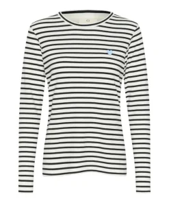 Kaffe Womens T-Shirt Liddy t Chalk/Black-Windsurfer Heart