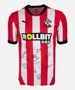 Squad Signed Southampton Shirt 2024-25 Home [14 Autographs]